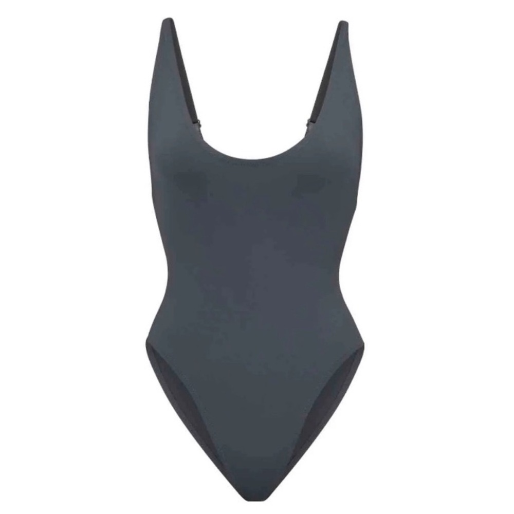 Skims one piece scoop neck - gun metal NWT